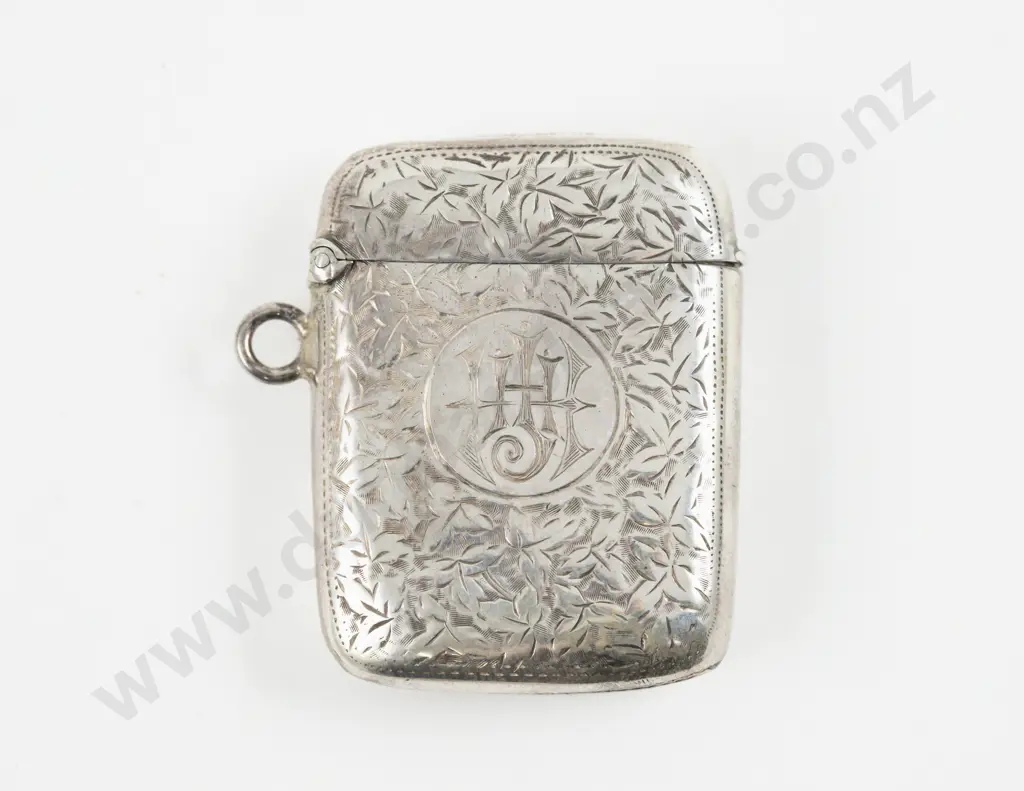 S/S Engraved Vesta Case with Hanging Loop Image 1++