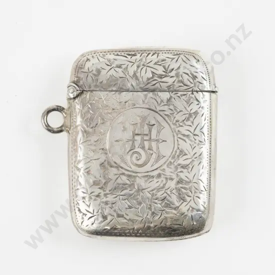 S/S Engraved Vesta Case with Hanging Loop