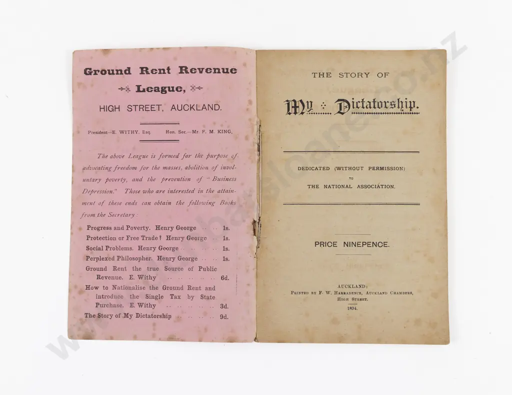 Berens Lewis Henry & Singer Ignatius - The Story Of My Dictatorship Image 1++