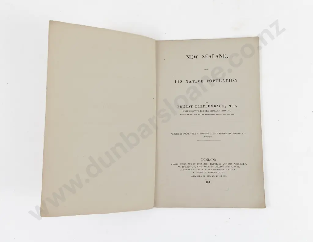 Dieffenbach, Ernest, New Zealand and Its Native Population, 1841 Image 1++