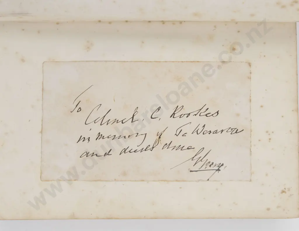 Rees, William Lee & Lily, The Life And Times of Sir George Grey, (Signed copy by Sur George Grey,1892) Image 1++