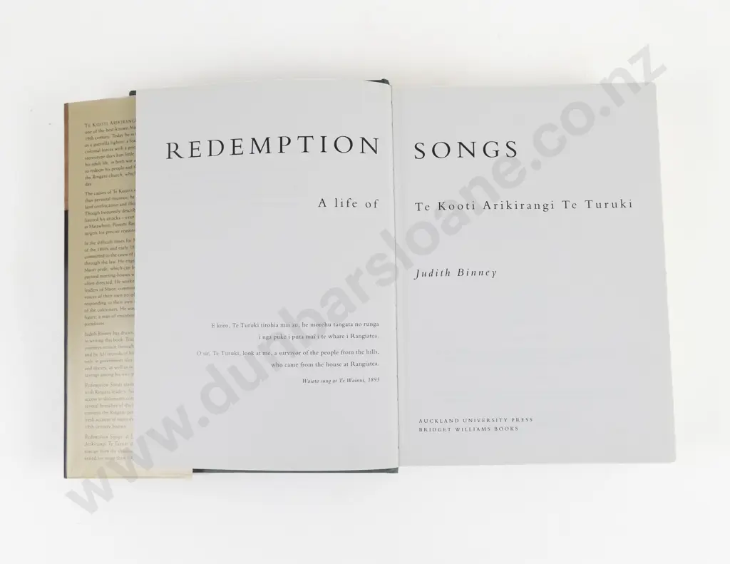 Binney Judith - Redemption Songs A life of Te Kooti Arikirangi Te Turuki Image 1++