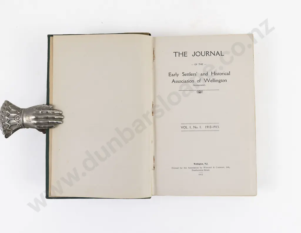 (-) The Journal of the Early Settlers and Historical Association of Wellington, Vols 1 & 2, (8) 1912-1923 Image 1++