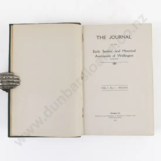 (-) The Journal of the Early Settlers and Historical Association of Wellington, Vols 1 & 2, (8) 1912-1923