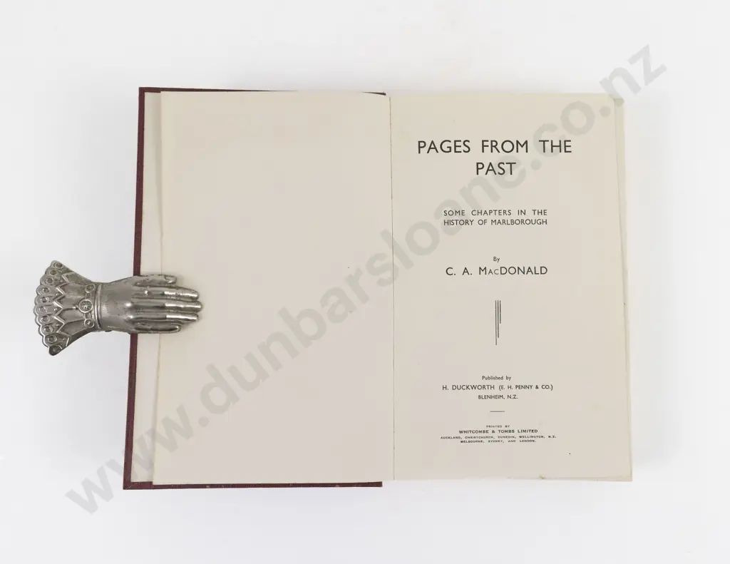 MacDonald C A - Pages From The Past Some Chapters In The History Of Marlborough Image 1++