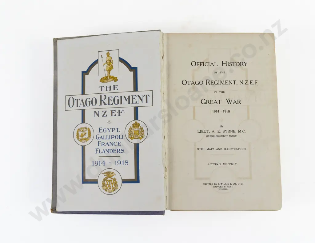 Byrne, Lieut. A. E., Official History of the Otago Regiment, N.Z.E.F. in the Great War Image 1++
