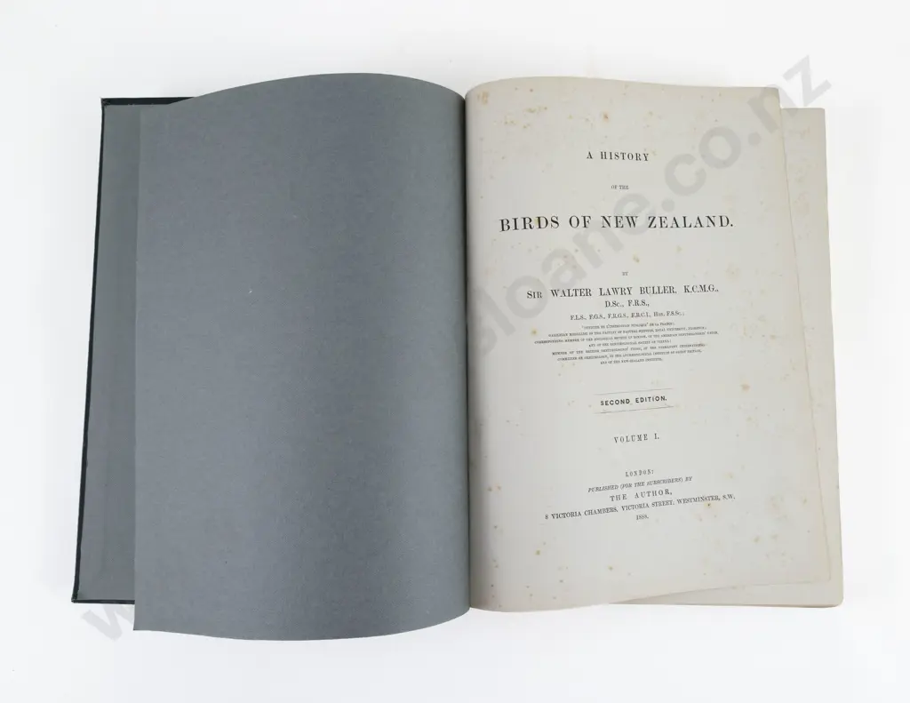 Buller, Sir Walter Lawry, A History of the Birds Of New Zealand (2 Volumes, 1888) Image 1++