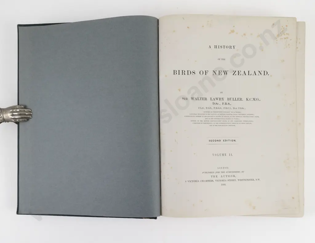 Buller, Sir Walter Lawry, A History of the Birds Of New Zealand (2 Volumes, 1888) Image 1++
