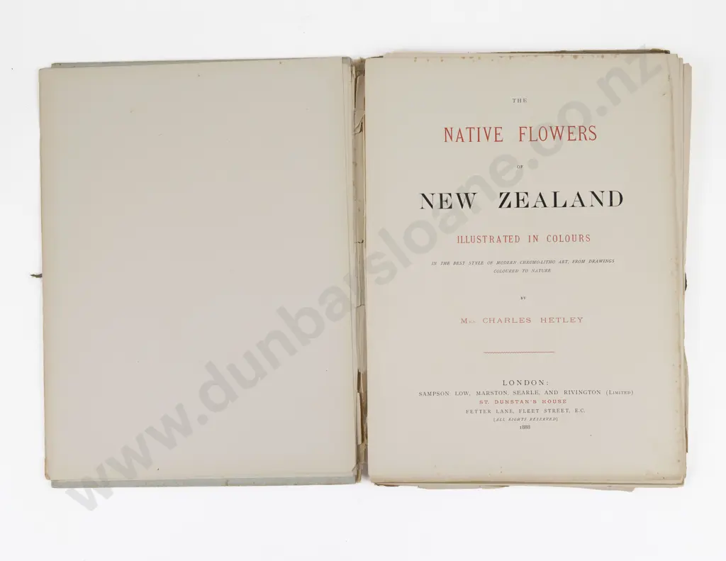 Hetley, Mrs Charles, The Native Flowers of New Zealand, 1888 (3 Volumes) Image 1++