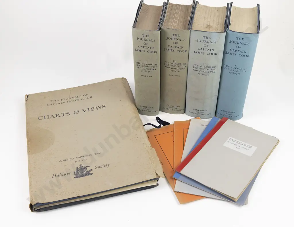 Beaglehole, J. C. (Editor) The Journals of Captain James Cook plus Charts & Views (5 Vols) Image 1++