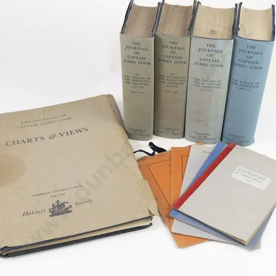 Beaglehole, J. C. (Editor) The Journals of Captain James Cook plus Charts & Views (5 Vols)