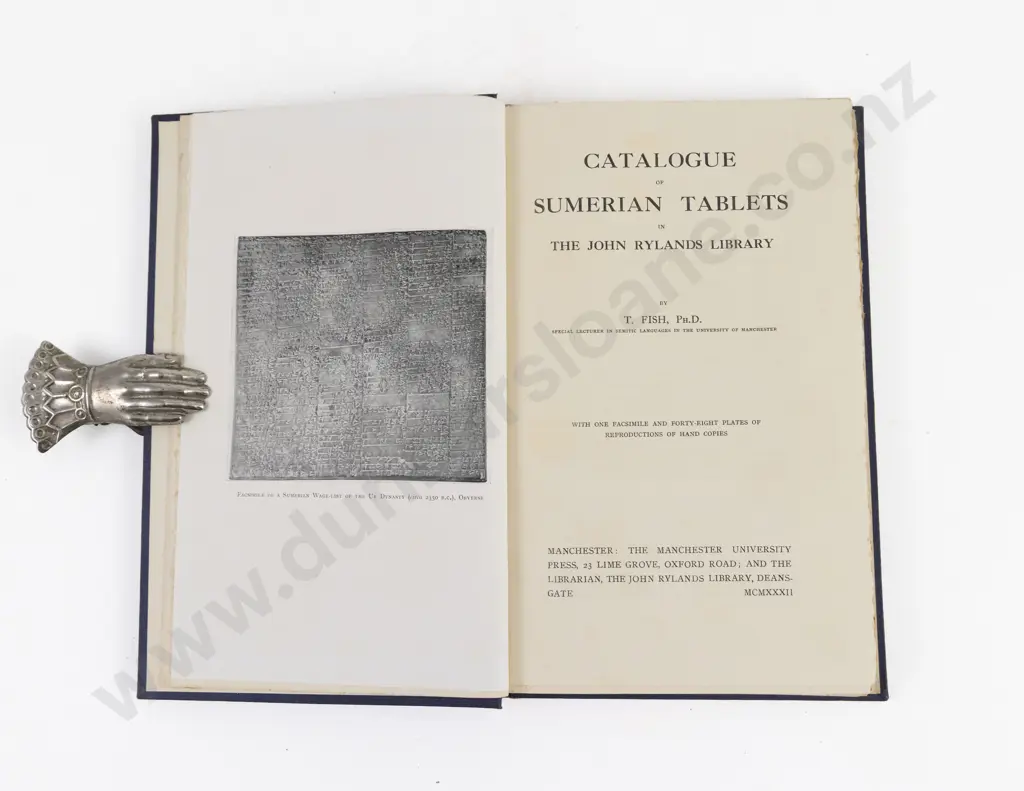 Fish, T, Catalogue of Sumerian Tablets in The John Rylands Library, 1932 Image 1++