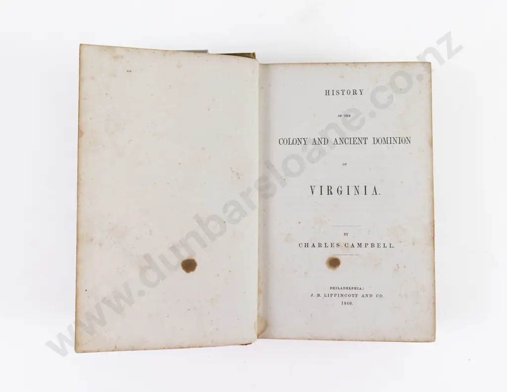 Campbell, Charles, History of the Colony And Ancient Dominion of Virginia, 1860 Image 1++