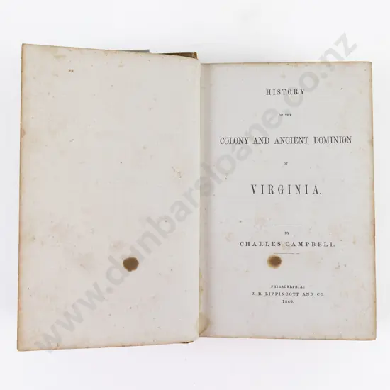 Campbell, Charles, History of the Colony And Ancient Dominion of Virginia, 1860