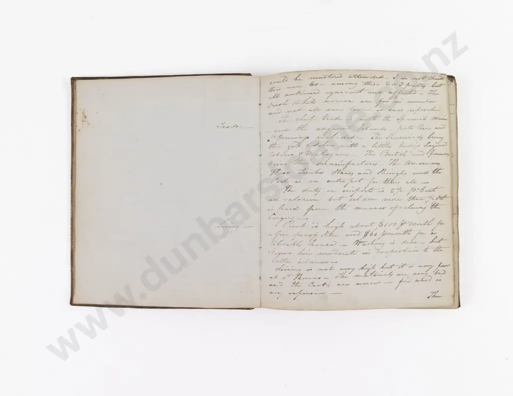An Interesting Early 19th Century Hand Written Travel Journal to St Thomas & St Domingo 1816-17 Image 1++