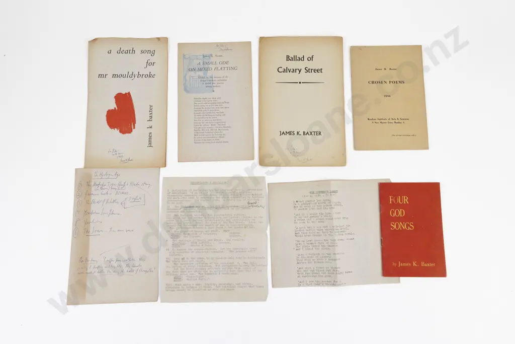 Baxter, James K., 5 Signed & Inscribed Poetry Pamphlets Image 1++