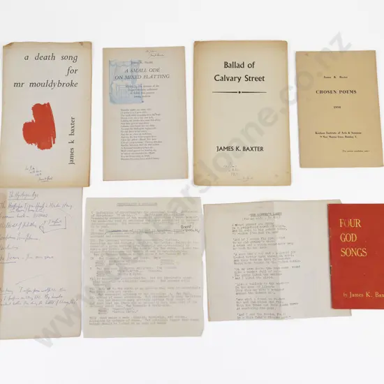 Baxter, James K., 5 Signed & Inscribed Poetry Pamphlets