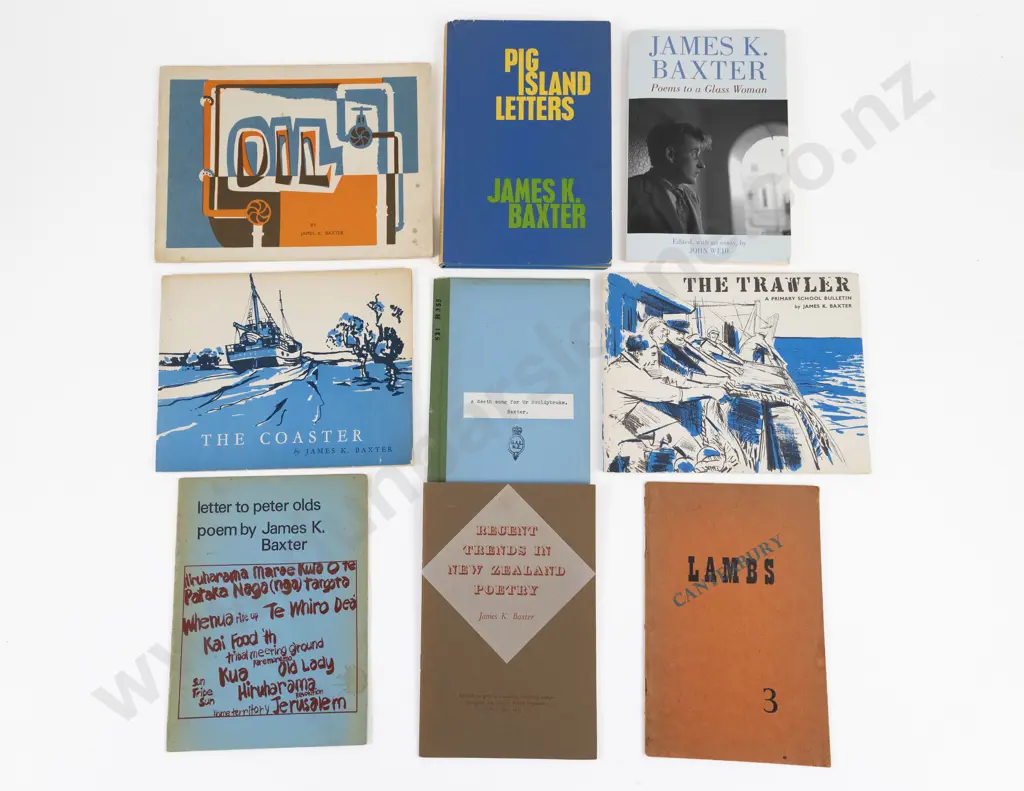 8 Various James K Baxter Books & Pamphlets Image 1++