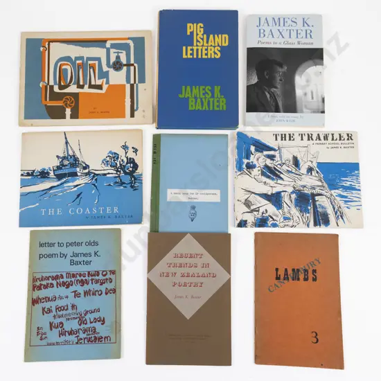 8 Various James K Baxter Books & Pamphlets