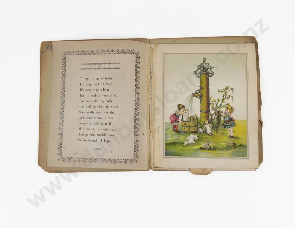 In and Out and Round About plus Washing Day (2 Vintage Movable Picture Books c1890s) Image 1++