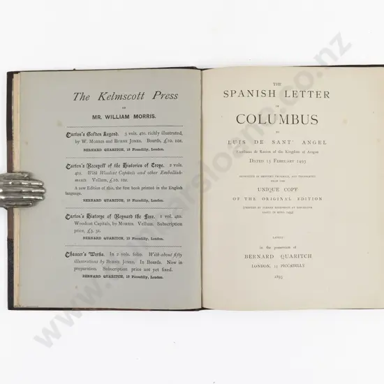 Columbus, Christopher, The Spanish Letter of Columbus to Luis De Sant Angel, 1893