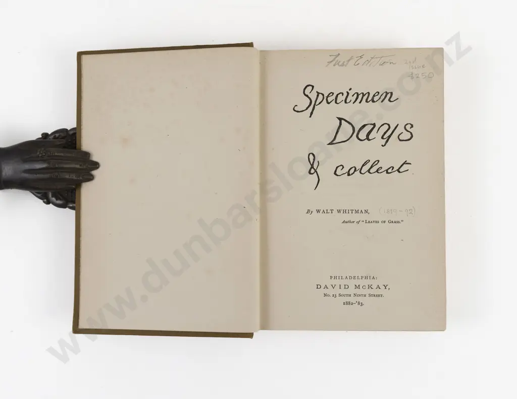 Whitman, Walt, Specimen Days & Collect, 1882-83 Image 1++