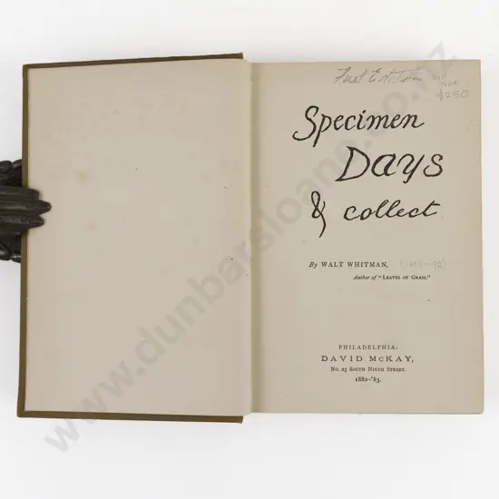 Whitman, Walt, Specimen Days & Collect, 1882-83