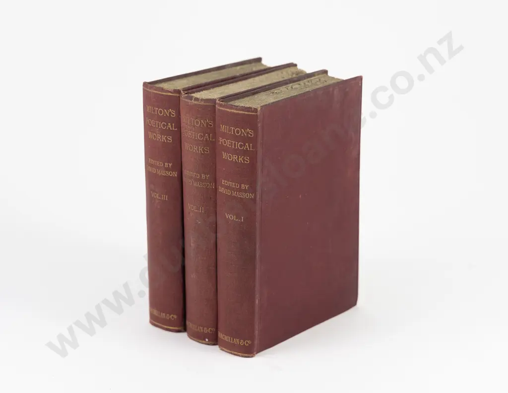 Masson, David, The Poetical Works of John Milton (3 Volumes) Image 1++