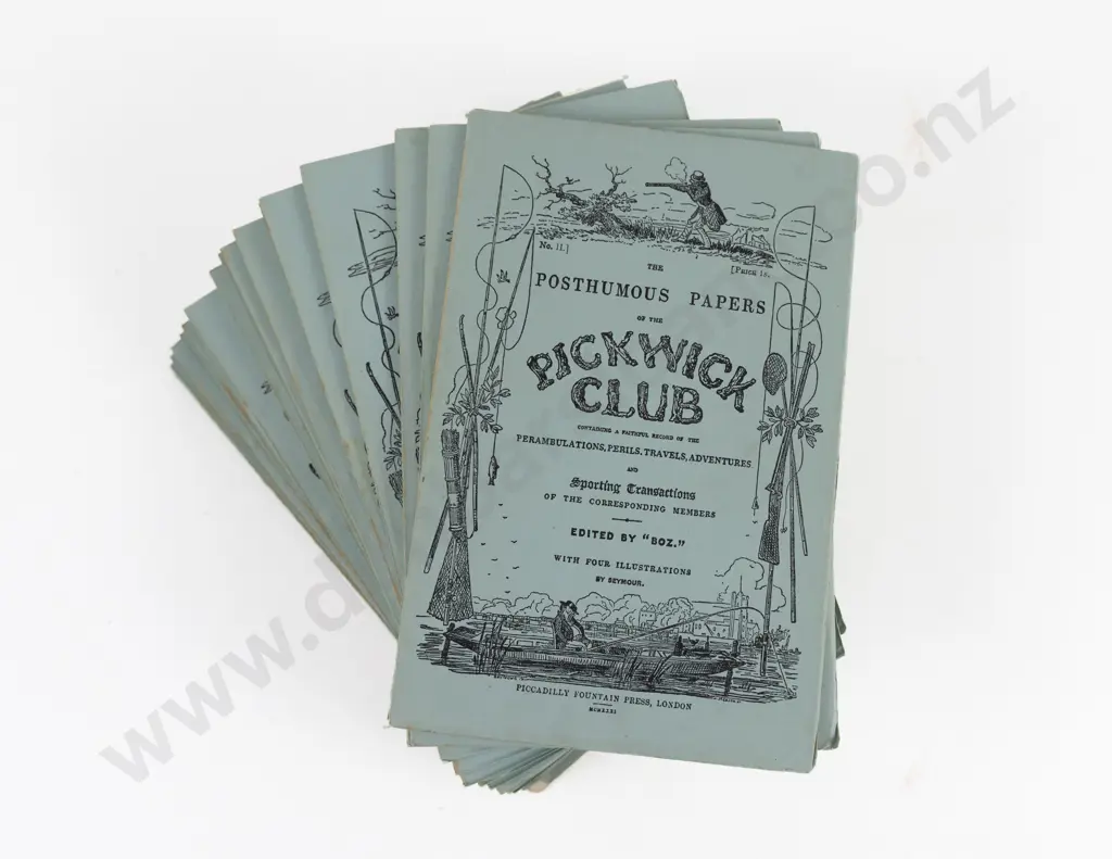 Dickens, Charles, The Posthumous Papers of the Pickwick Club (20 Vols) 1931 Image 1++
