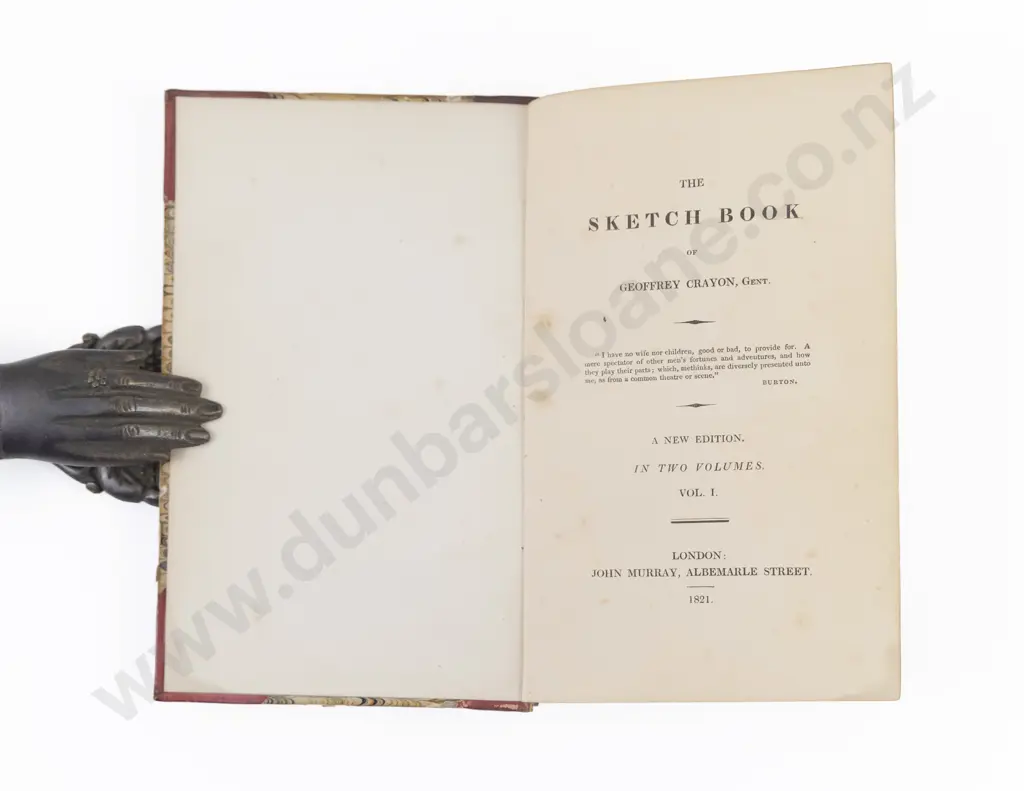 Crayon, Geoffrey, The Sketch Book of Geoffrey Crayon (2 Volumes 1821) Image 1++