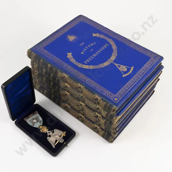 Gould, Robert Freke, The History Of Freemasonry (5 Vols of 6) plus Cased Medallion