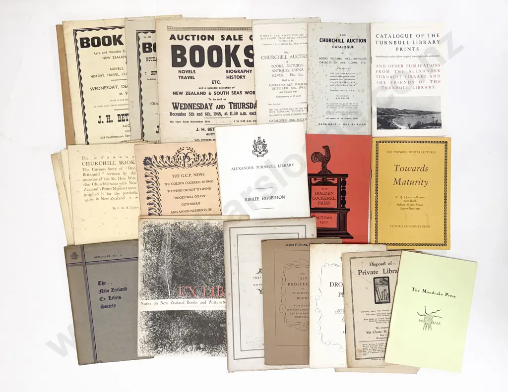 Large Carton Of Vintage NZ Book Auction Catalogues & Related Ephemera Image 1++