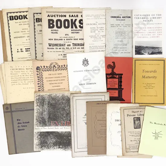 Large Carton Of Vintage NZ Book Auction Catalogues & Related Ephemera