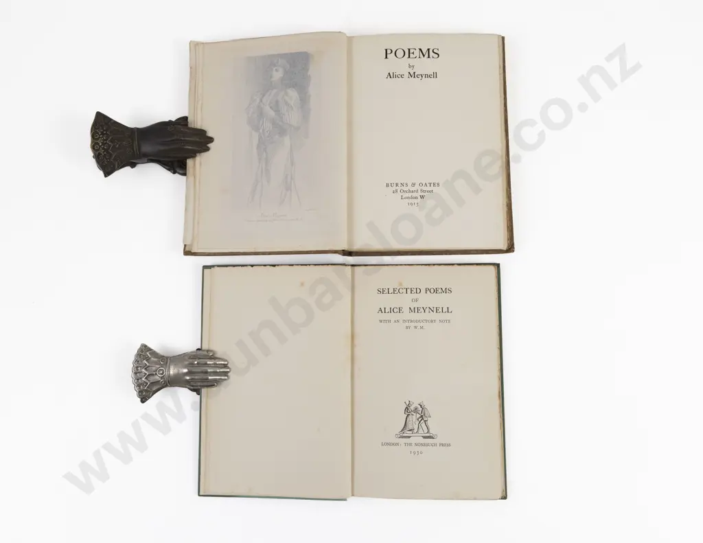 2 Volumes by Alice Meynell, with a letter from her to Lady Rose Constance Bowes-Lyon Image 1++