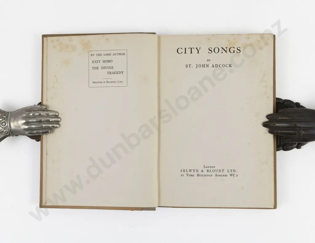 Adcock, Arthur St. John, City Songs (Association Copy) Image 1++