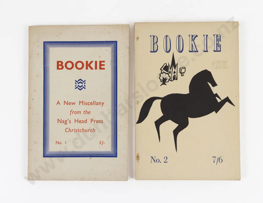 Bookie No's 1 & 2 Printed by The Nag's Head Press, Christchurch Image 1++