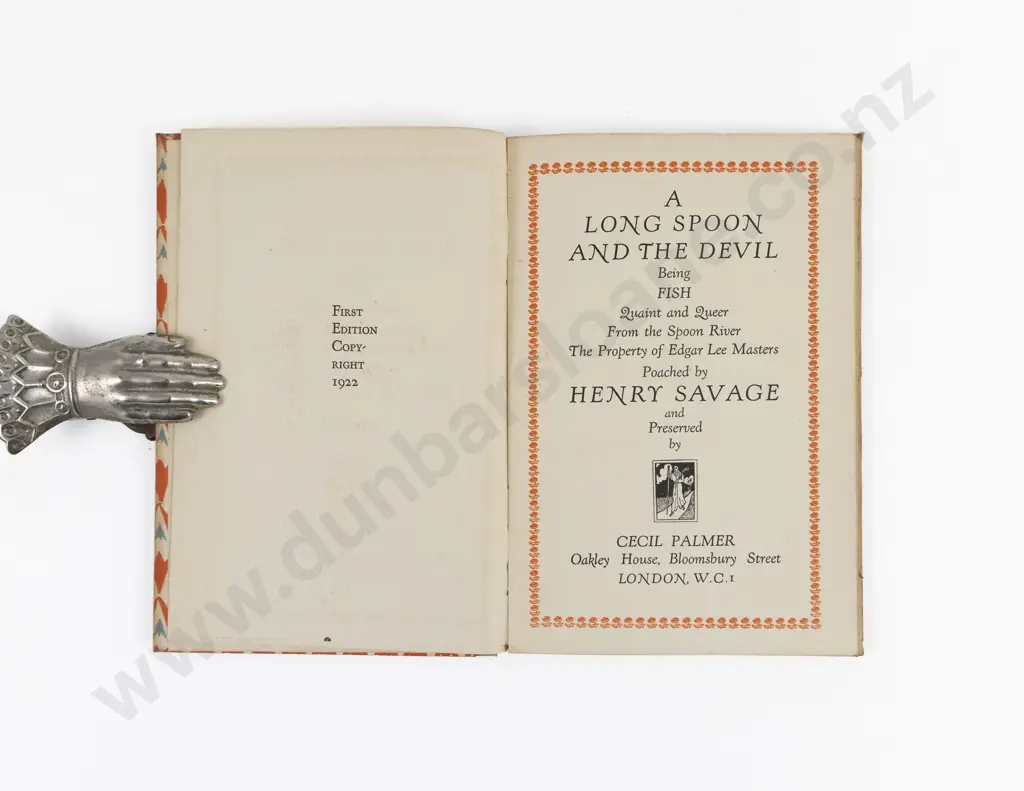 Savage, Henry, A Long Spoon And The Devil (Pat Lawlor's copy) Image 1++