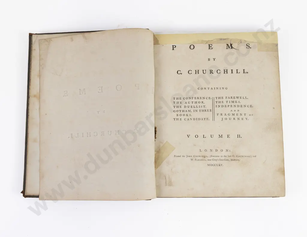 Churchill Charles - Poems By C. Churchill Volume II Image 1++