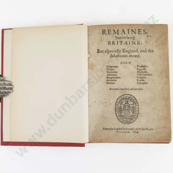 Camden, William, Remaines concerning Britaine, 1614