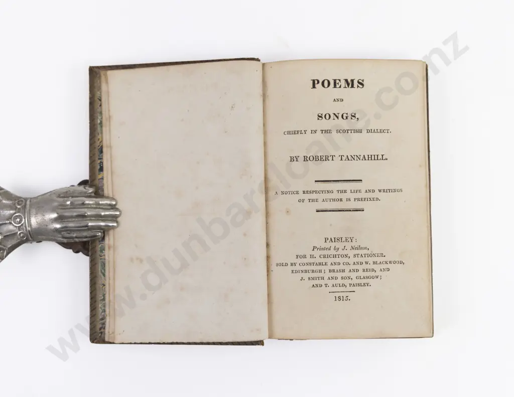 Tannahill, Robert, Poems and Songs Chiefly In The Scottish Dialect, 1815 Image 1++