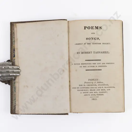 Tannahill, Robert, Poems and Songs Chiefly In The Scottish Dialect, 1815