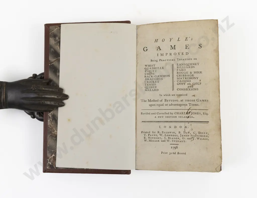 Jones, Charles, Hoyle's Games Improved, 1796 Image 1++