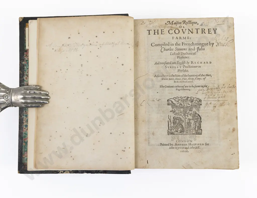 Steuens, Charles & Liebault, John, Maison Rustique or The Covntrey Farme, 1606 Image 1++