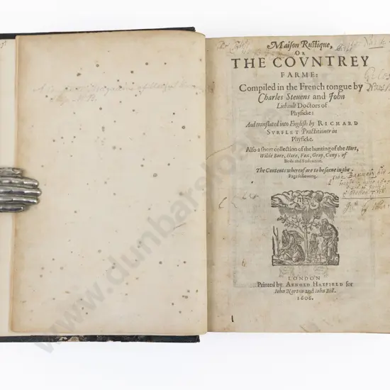 Steuens, Charles & Liebault, John, Maison Rustique or The Covntrey Farme, 1606