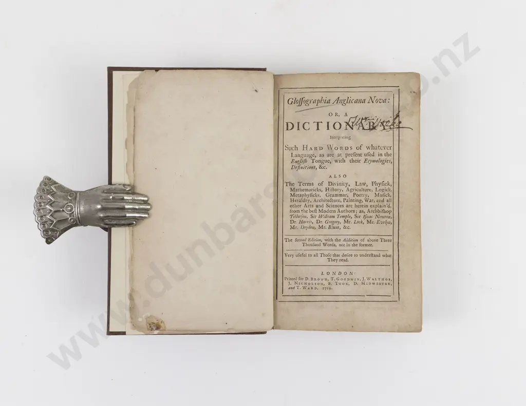 (-) Glossographia Anglicana Nova or a Dictionary, 1719 Image 1++