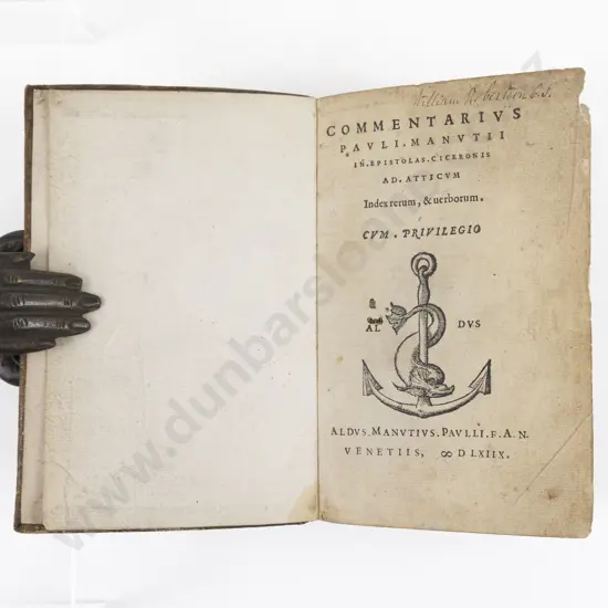 Manutii, Pauli, Commentarius In Epistolas Ciceronis, 1568