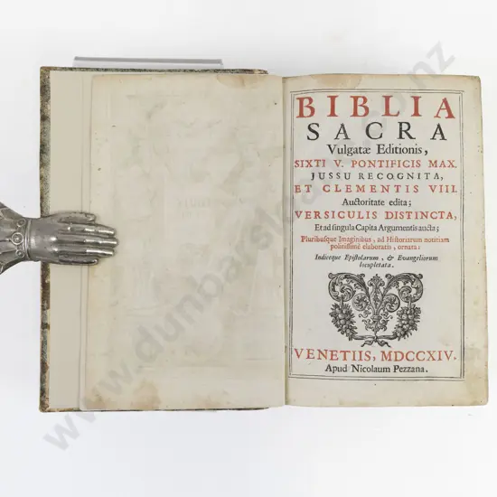 Biblia Sacra published by Nicolaum Pezzana, Venice, 1714