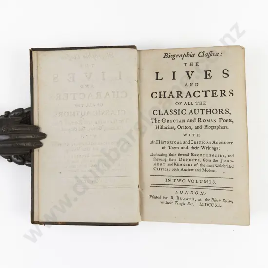 Harwood, Edward, Biographia Classica (2 Volumes, 1740)