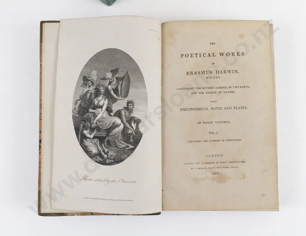 Darwin, Erasmus, The Poetical Works of Erasmus Darwin (3 Volumes, 1806) Image 1++