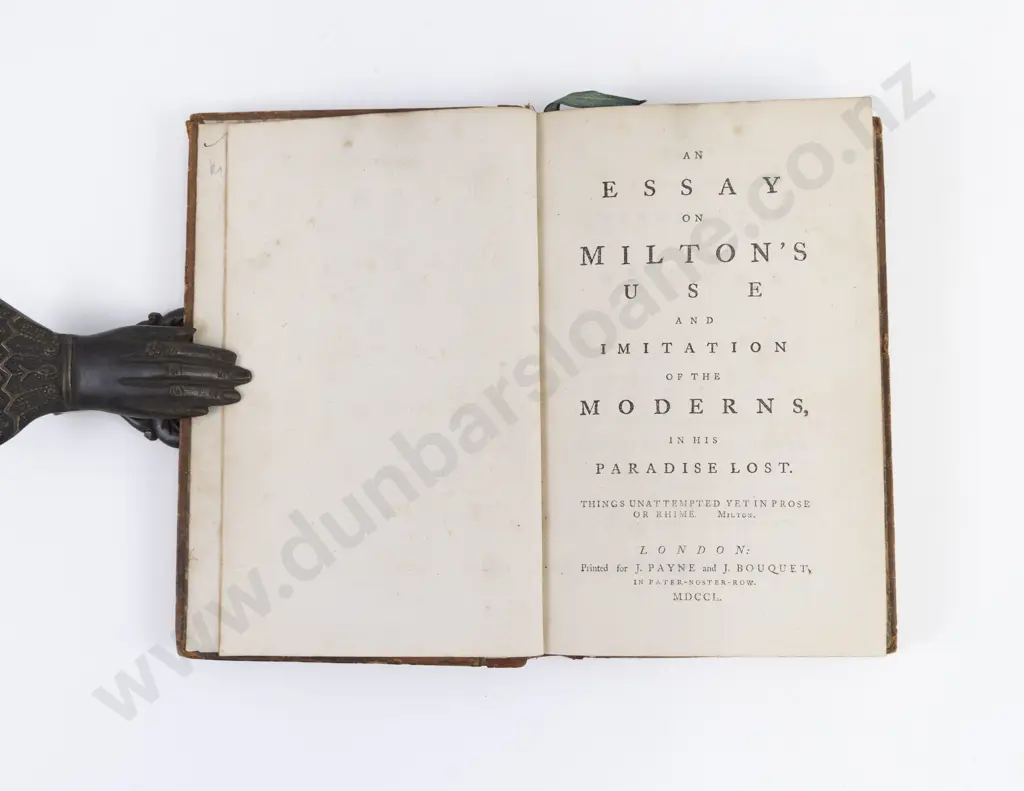 Milton, John, An Essay On Milton's Use And Imitation Of The Moderns, In His Paradise Lost, 1750 Image 1++